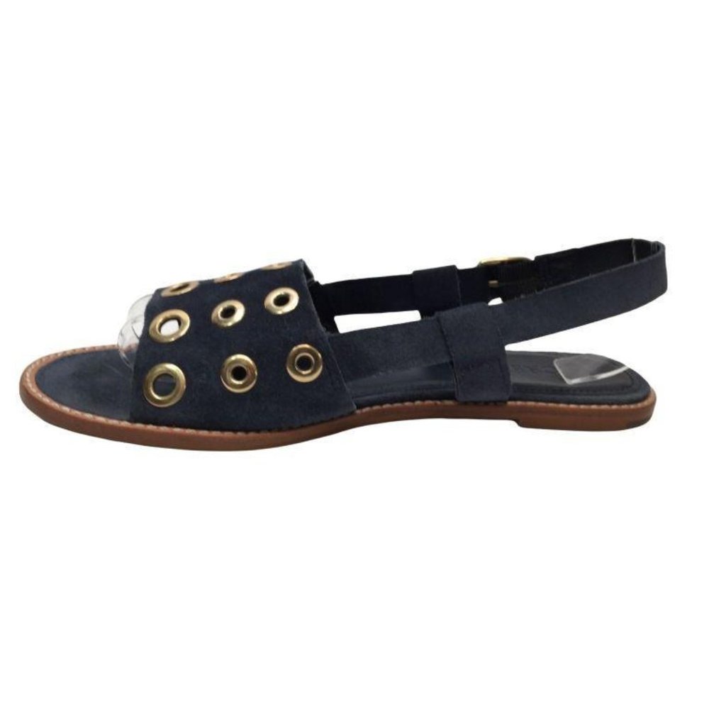 J. Crew Sandals Navy Blue Suede Slip-On Flats - Picture 2 of 9